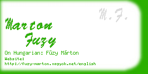 marton fuzy business card