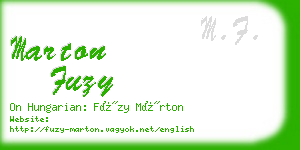 marton fuzy business card